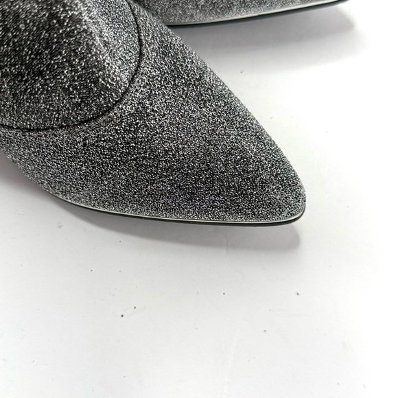 Nicole Miller Silver Metallic Pointed Toe Stiletto Boots Size 10 - Picture 6 of 7